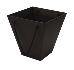 Microcorrugated basket with fabric handles