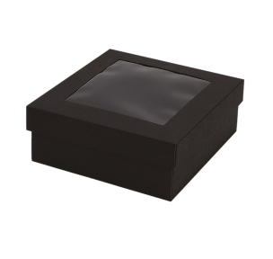 Microcorrugated cardboard box with window